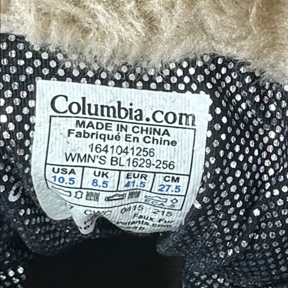 Columbia Waterproof Thermal Reflective Suede Faux‎ Fur Boots Size 10.5 Brown